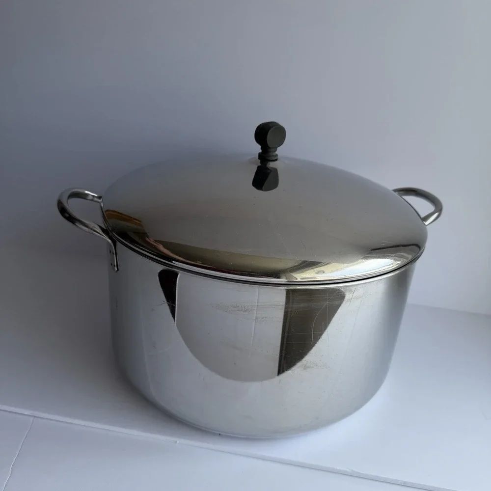 Farberware Vintage 12 Qt Stock Pot with Lid Stainless Steel Aluminum Clad NY USA